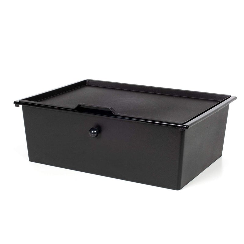 Richards Homewares Metal Frame Underbed Storage with Lids, 32.75â€L x 12.2â€D x 7.9â€H, Requires at Least 8â€H Clearance from Floor to Bed Frame, Black, 2-Drawer - Image 2